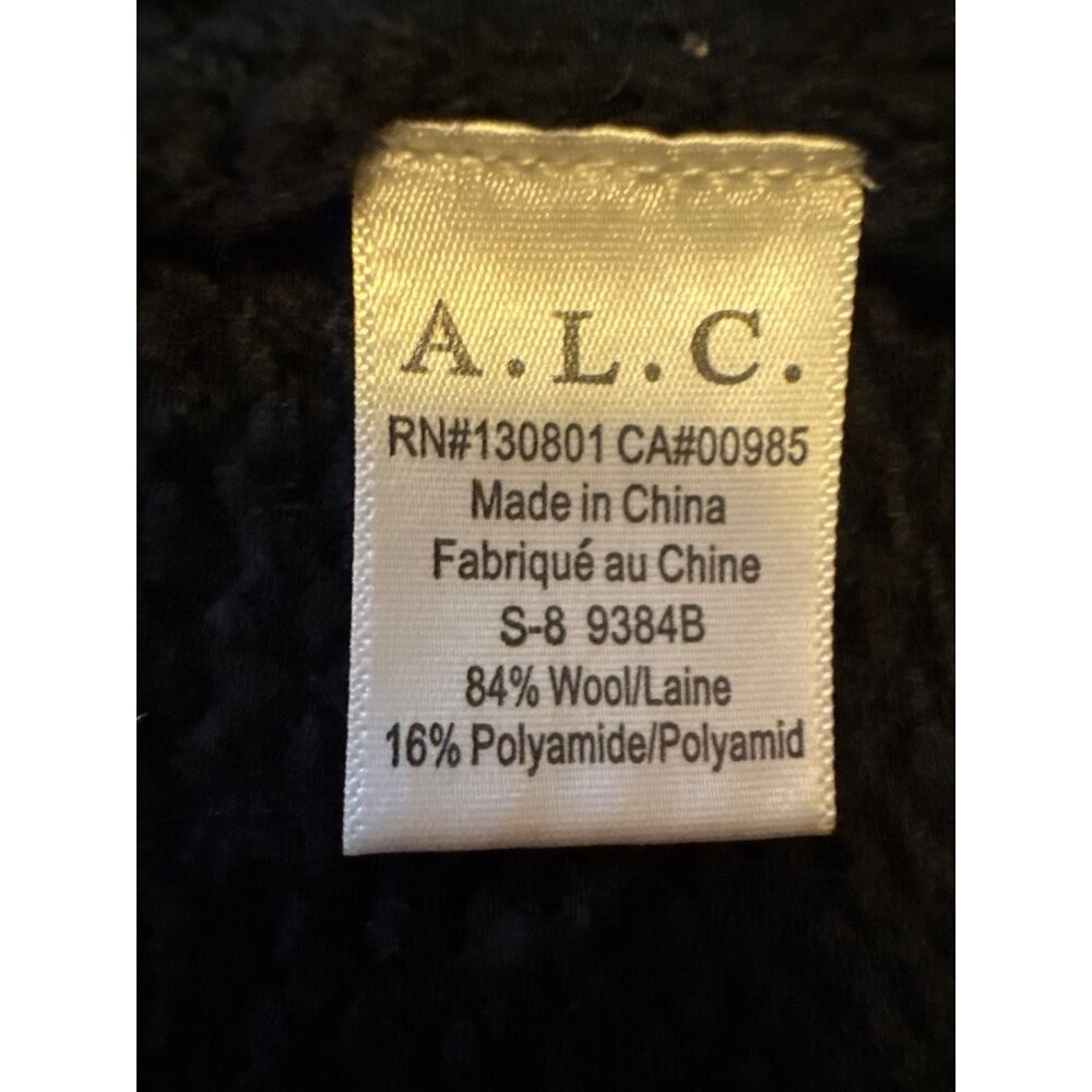 A.L.C. Black Long Wool Blend Open Front Cardigan Coatigan Pockets S Minimalist - Picture 4 of 8